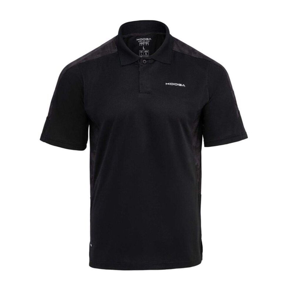 KooGa Mens Vortec Rugby Polo Shirt / Black
